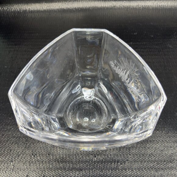 Tiffany & Co New York Etched Six Panel Hexagonal Crystal Glass Bowl Dish Signed - Picture 11 of 12
